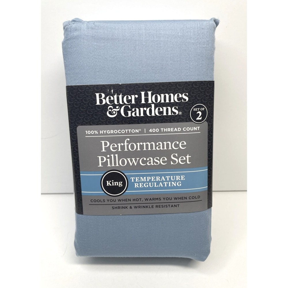 Better Homes & Gardens King Size Performance Pillowcase Set - Blue Sheer Romance